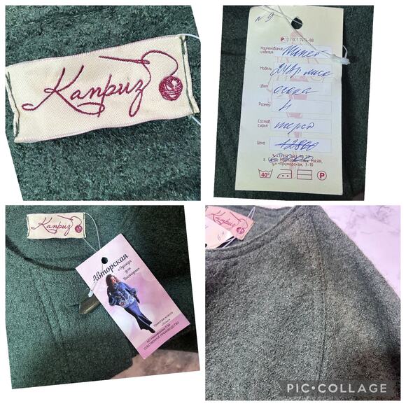 Artsy Bohemian Cape Poncho O/S Fox Embroidery Wool Alpaca Blend Cottage Country - Picture 10 of 11